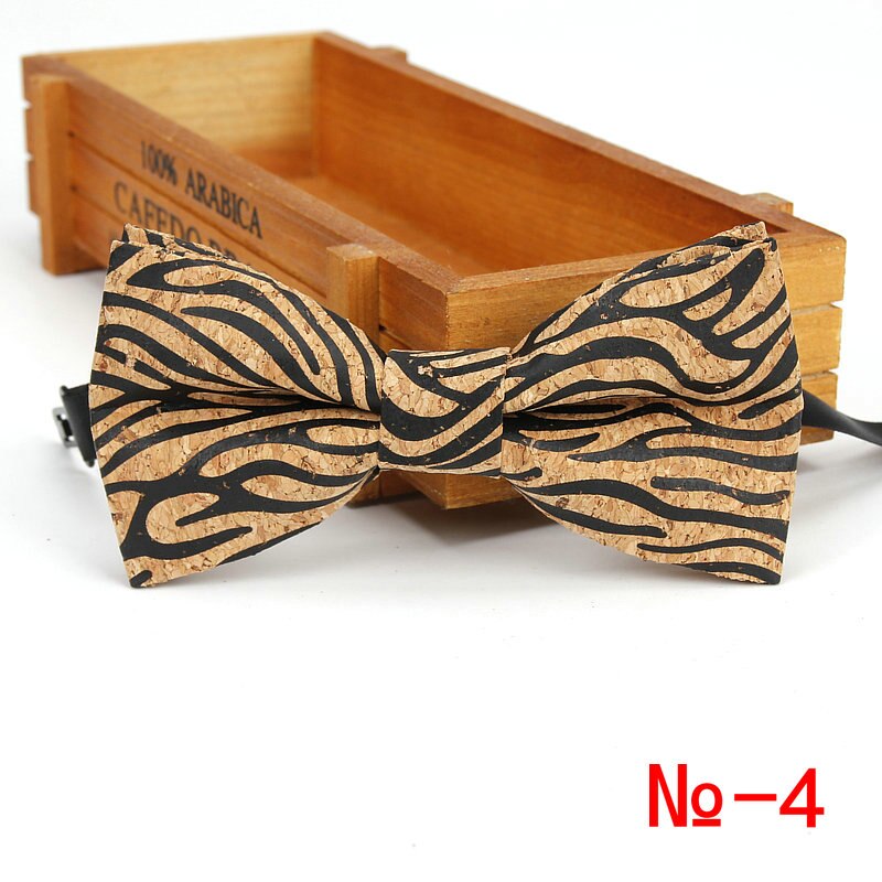 New Cork Wood Fashion Bow Ties Mens Novelty Handmade Solid Neckwear for Mens Wedding Party Man Gift Accessories Men Bowtie