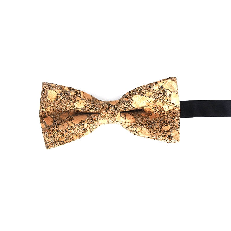 New Cork Wood Fashion Bow Ties Mens Novelty Handmade Solid Neckwear for Mens Wedding Party Man Gift Accessories Men Bowtie