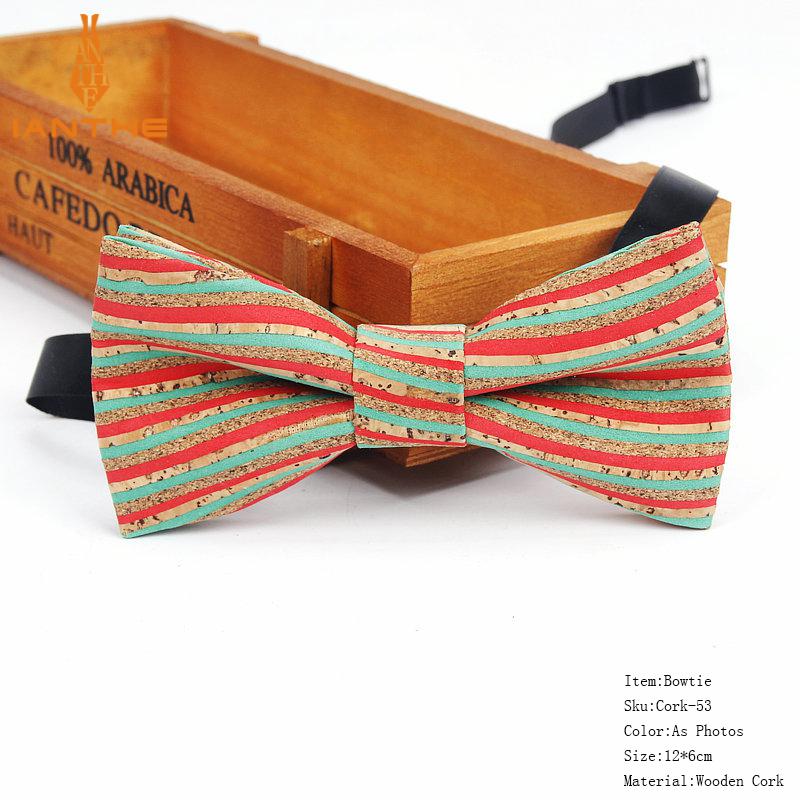 New Cork Wood Fashion Bow Ties Mens Novelty Handmade Solid Neckwear for Mens Wedding Party Man Gift Accessories Men Bowtie