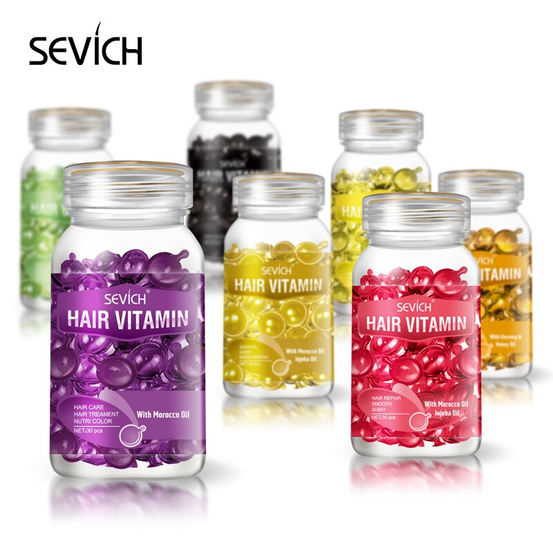 Sevich 30pcs Hair Vitamin Keratin Complex Oil Smooth Silky Hair Mask Repair Damaged Hair Serum Moroccan Anti Hair Loss Agent Oil