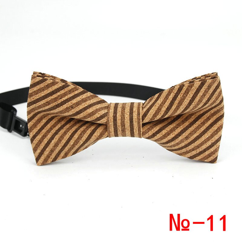 New Cork Wood Fashion Bow Ties Mens Novelty Handmade Solid Neckwear for Mens Wedding Party Man Gift Accessories Men Bowtie