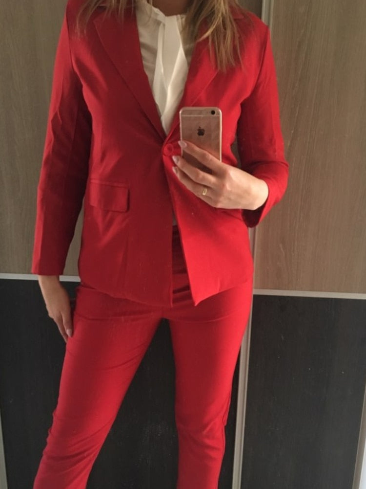 Work Pantsuits OL 2 Piece Set For Women Business Interview Uniform Slim Blazer And Pencil Pants Office Lady Suit Female Outfits