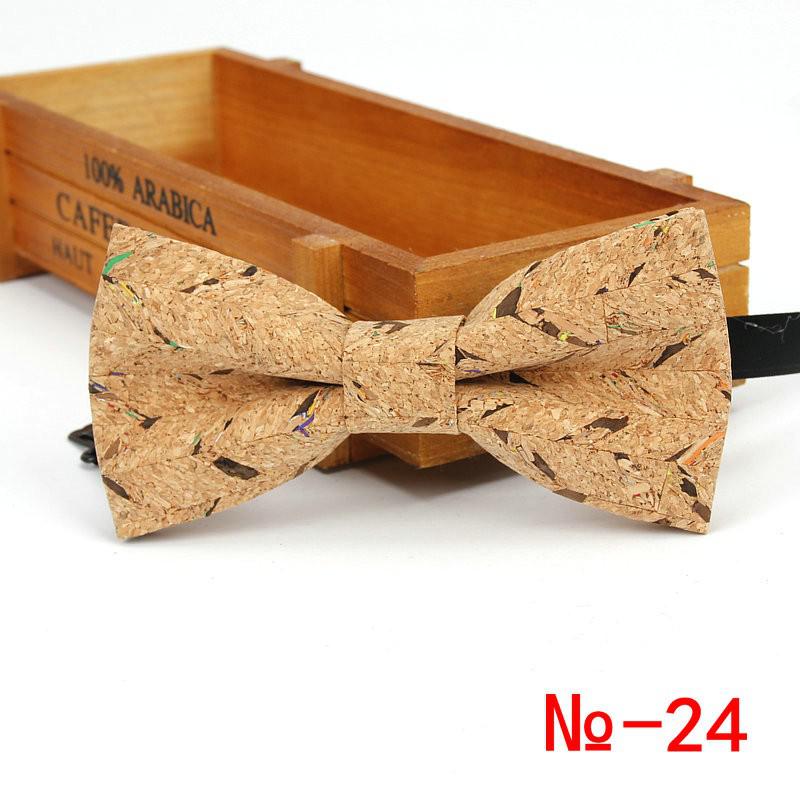 New Cork Wood Fashion Bow Ties Mens Novelty Handmade Solid Neckwear for Mens Wedding Party Man Gift Accessories Men Bowtie