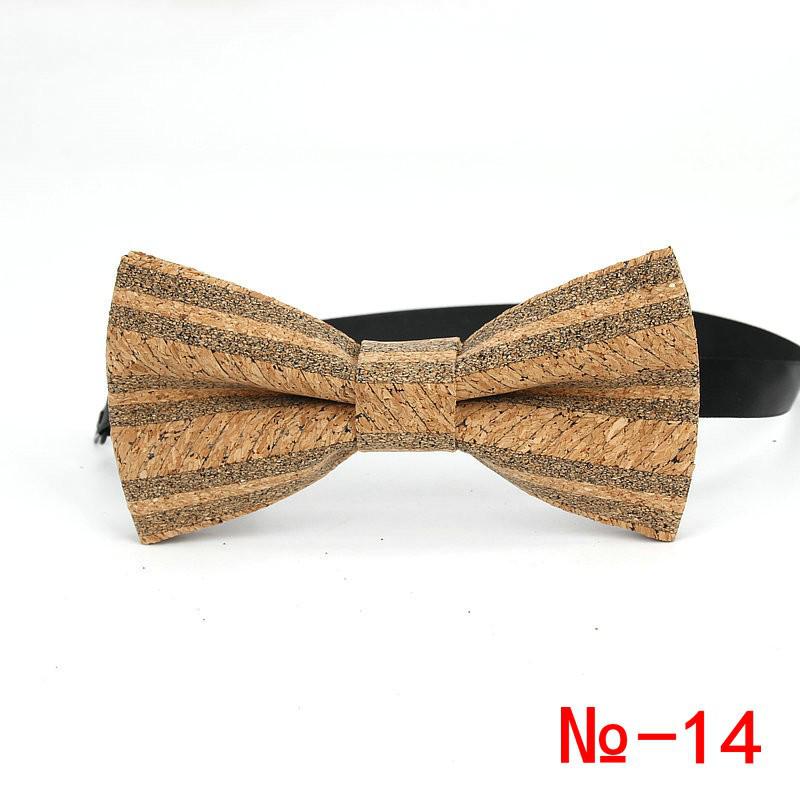 New Cork Wood Fashion Bow Ties Mens Novelty Handmade Solid Neckwear for Mens Wedding Party Man Gift Accessories Men Bowtie