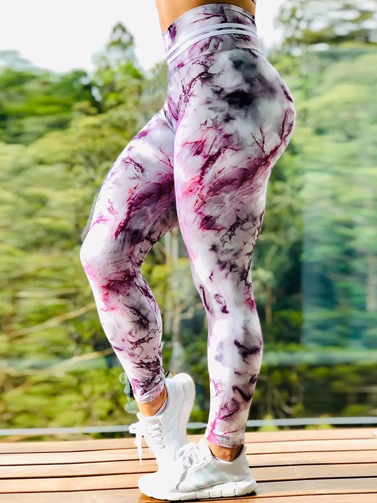 Women's Casual Slim Iridescent Reflective Material Printed Fitness Leggings Slim Stretch Elastic Glow in Dark Pants Trousers