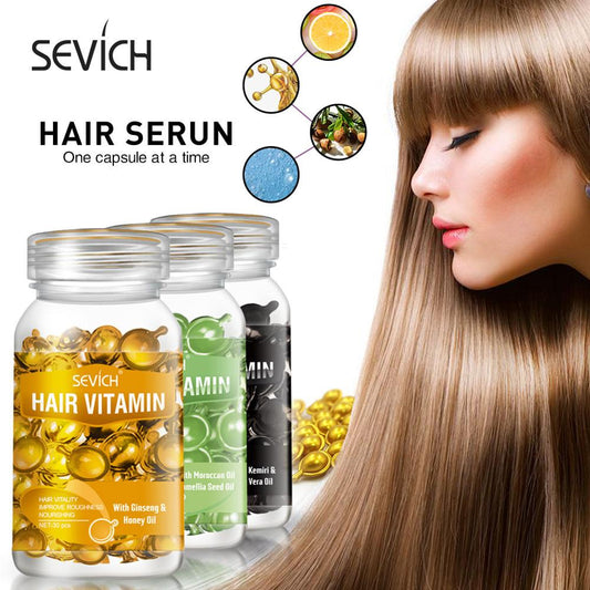 Sevich 30pcs Hair Vitamin Keratin Complex Oil Smooth Silky Hair Mask Repair Damaged Hair Serum Moroccan Anti Hair Loss Agent Oil